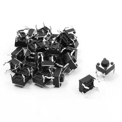 25pcs 6x6x8mm Round Pushbutton 4 Pins SMD SMT Momentary Tact