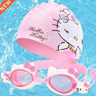 Kawaii Sanrio Swimming Goggles Set for Children Kitty Waterp