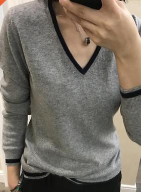 2021 autumn and winter cashmere sweater female V-neck pullov