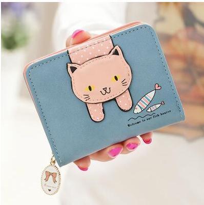 Women Cute Cat Wallet Small Zipper Girl Wallet Brand Designe