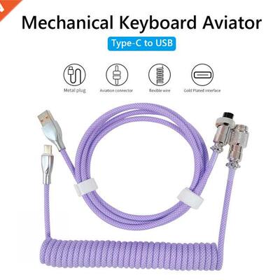 Original Akko Type C USB Cable Mechanical Keyboard Spiral Ga