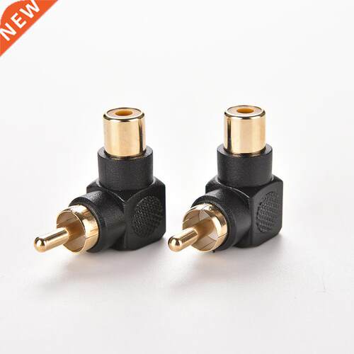 Black 90 Degree Right Angle RCA Male to Female M/F Connector