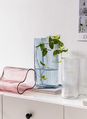 Irregular Glass Vase Transparent Living Room Home Decoration