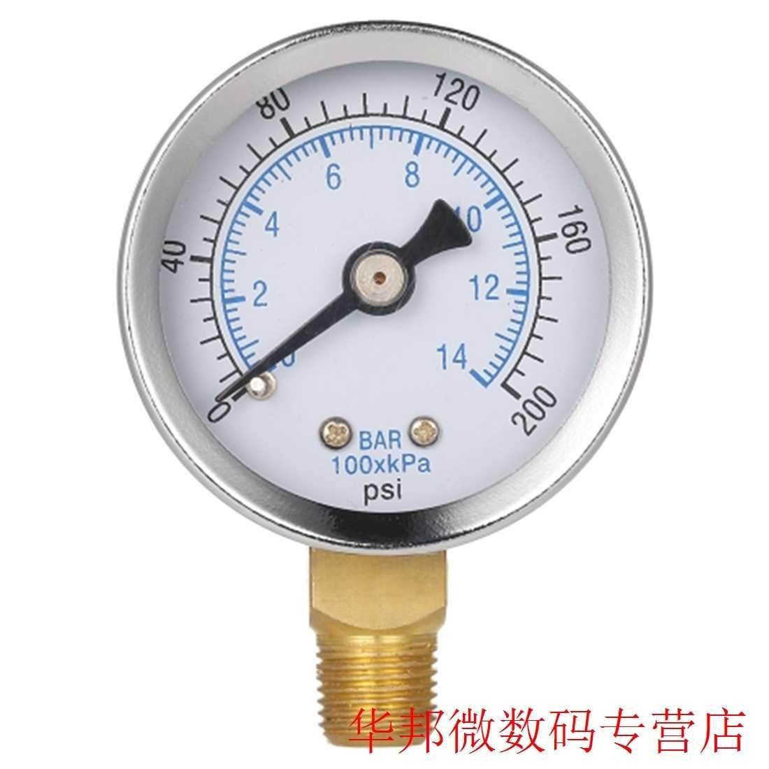 0~200 psi / 0~14 bar 1/8 NPT Pressure Gauge Fuel Air Compres