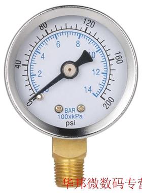 0~200 psi / 0~14 bar 1/8 NPT Pressure Gauge Fuel Air Compres