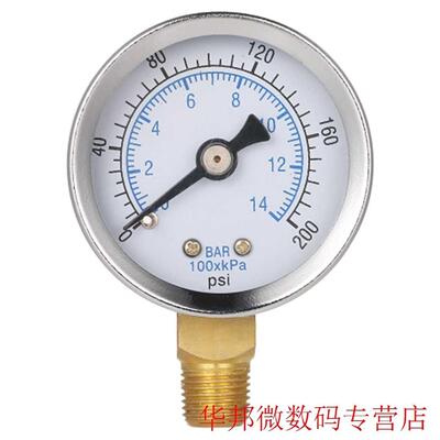 0~200 psi / 0~14 bar 1/8 NPT Pressure Gauge Fuel Air Compres