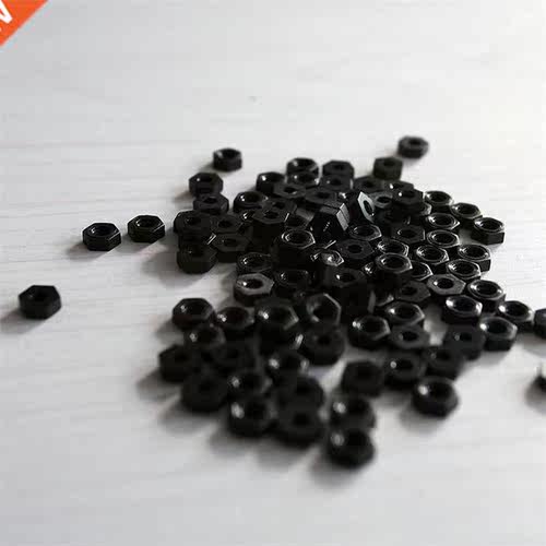 100 Pcs Black Nylon Nuts Hexagonal Standoff Spacer 3 Nut
