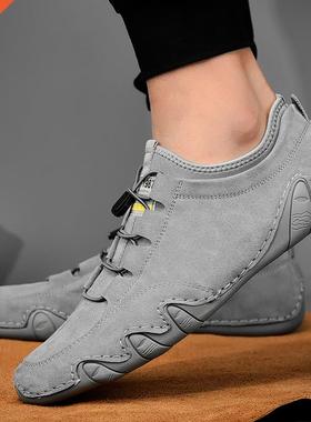 Men	s Sneakers cow suede Leather Men Loafers Shoes Fashio