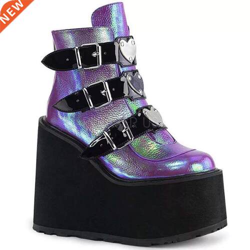 2021 Women Ankle Boots Gothic Platform Punk Winter Martin Bl