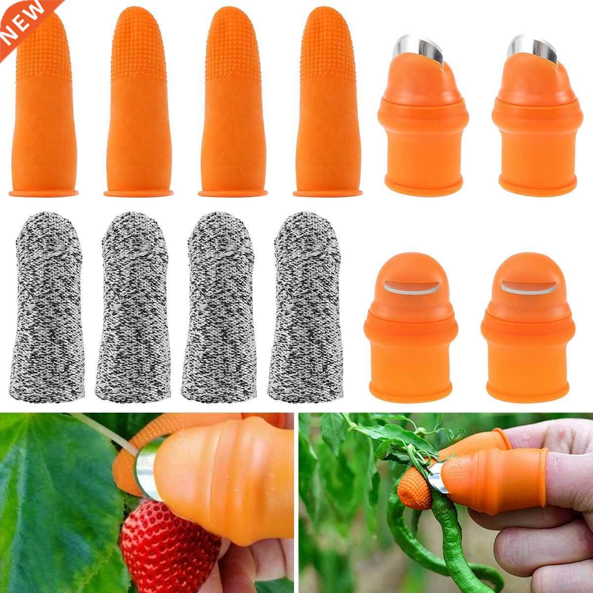 12Pcs Silicone Thumb Cutter With Fingerstall And Sharp Blade