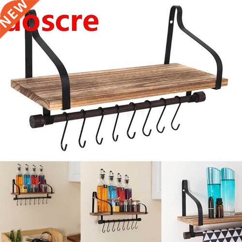 Retro Style Wll-Mounted Wooden Shelf For Kitchen Bedroom Di