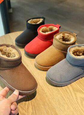 Winter Children Snow Boots For Boys Plush Warm Shoes Soft Bo