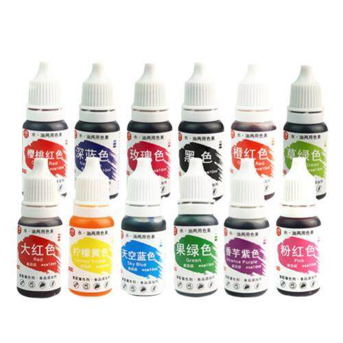 12 Colors Color Pigt 10ml Natural Ink Food Coloring Cake Pas