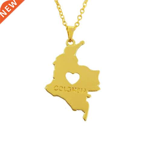 Drop Shipping Colombia Map Pendant Necklace Women Jewelry C