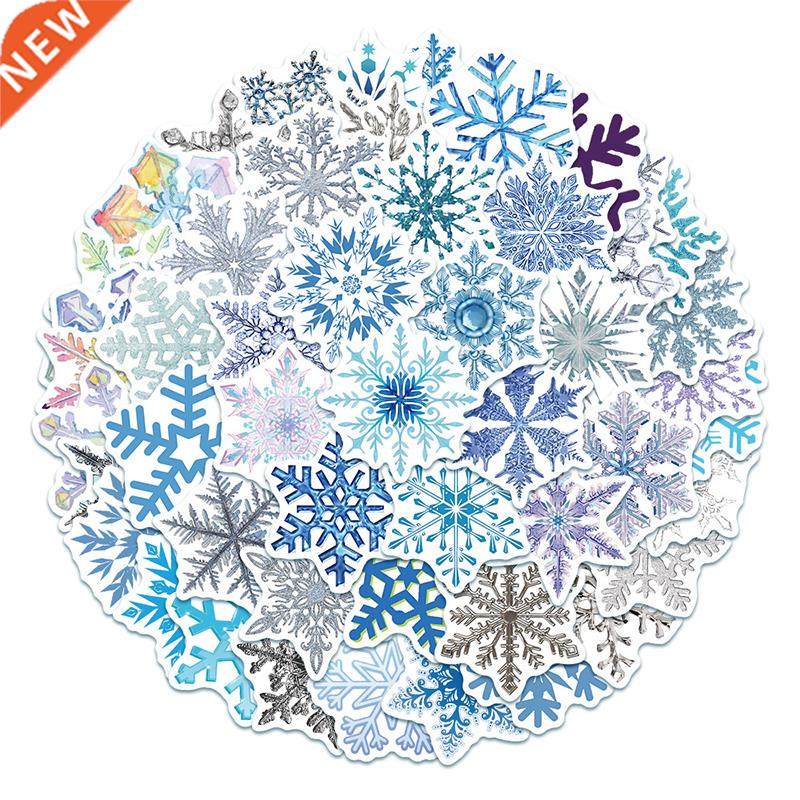 50Pcs/Lot Christmas Snowflakes Electrostatic Stickers For G