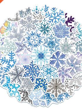 50Pcs/Lot Christmas Snowflakes Electrostatic Stickers For G