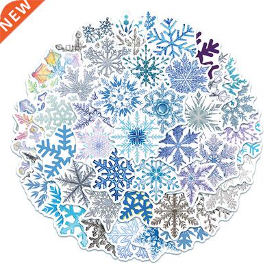 50Pcs/Lot Christmas Snowflakes Electrostatic Stickers For G