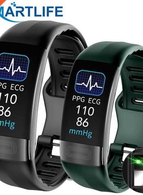 P11 Plus ECG+PPG Smrt Brcelet Blood Pressure Hert Rte Mo
