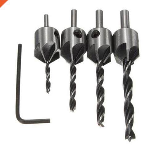 4pcs 5 Flute Countersink Drill Bit Set Screw woodworking cha