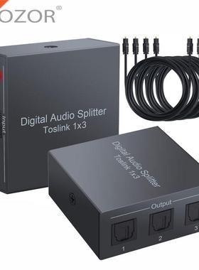 3 wy Spdif Toslink Opticl Digitl udio Splitter One inpu