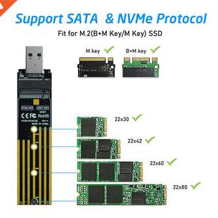 RTL9210B M.2 NVMe SSD to USB .1 Adapter PCI-E to USB-A .0
