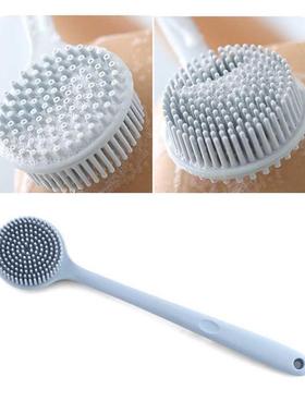 Double sided Shower Body Brush Silicone Long Handle Bathroo