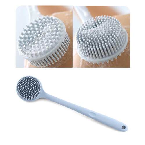 Double sided Shower Body Brush Silicone Long Handle Bathroo
