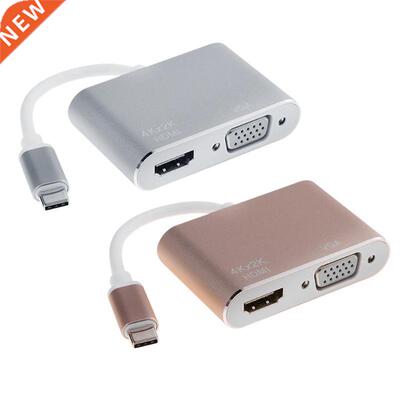 USB3.1 Type-C To HDMI VGA Converter HUB Splitter Support 4K*