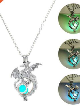 2019 Fashion Dragon Glowing Stone Necklace Women Man Glow i