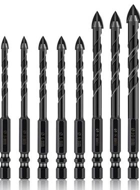 10 Pieces Masonry Drill Bits, 1/4Inch Hex Shank Concrete Dri