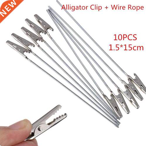 10pcs Non-insulated Alligator Clips Metal Electric Test Croc