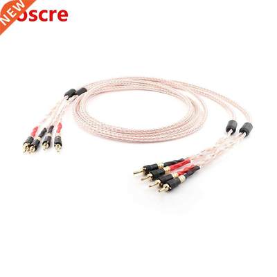 Pair 8tc 16core occ copper HiFi Speaker Wire hi-end Speaker