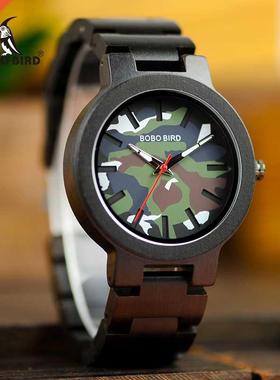 relogio masculino BOBO BIRD Wood Men Watch Male Quartz Gree