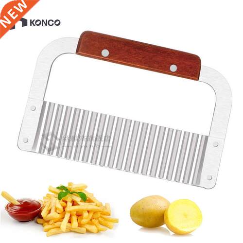 KONCO Crinkle Cutters Stainless Steel Wave Potato Cutter Cri