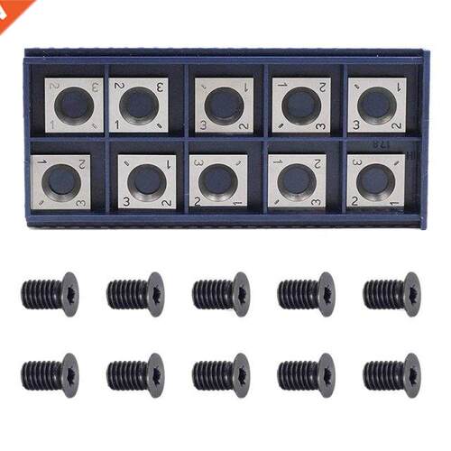 10Pcs 14mm Square Straight Carbide Cutter Insert with 10Pcs
