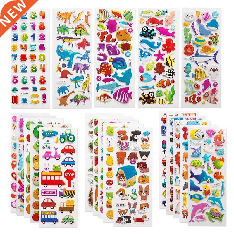 D Stickers for Kids Toddlers 20/8 Different Sheets D Puff