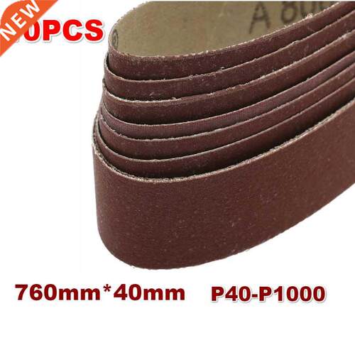 10Pcs 40x760mm Abrasive Sanding Belts P40-1000 Coarse To Fin