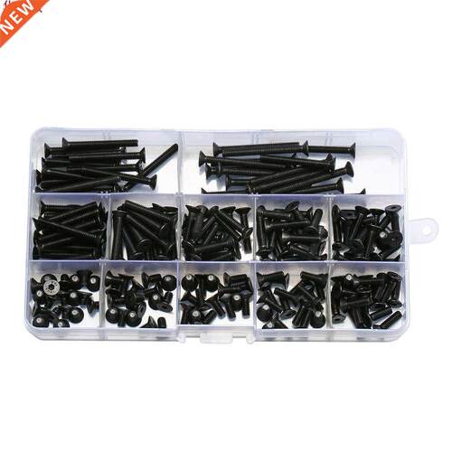 M4CH3 180Pcs M4 Hex Socket Flat Head Screw 10.9 Grade Carbo