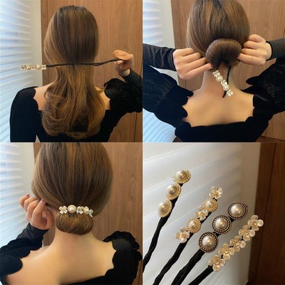 Vintage Shell Pearl Hairpin Bun Hairstyle Hair Stick Women E