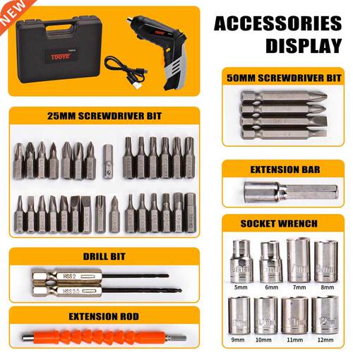 Cordless Screwdriver 3.6V Electric Screwdriver Rechargeable