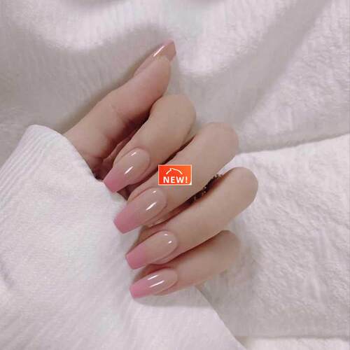 24PCS/box Gradient Color Ballet Med-Length Fake Nails press