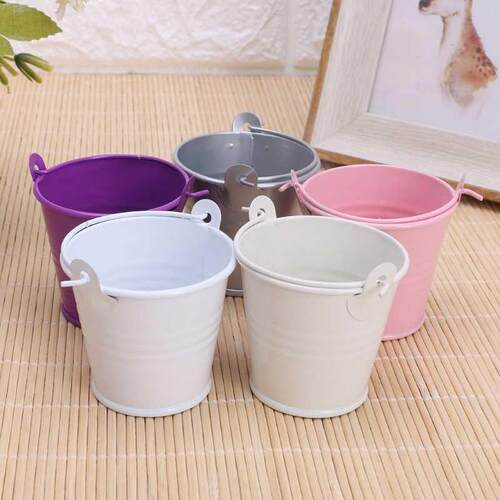 Mini Flower Pot Metal arrel Plant Succulent Flowerpot Home
