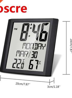 Digital Day Clock Extra Large Indoor Thermometer Hygrometer