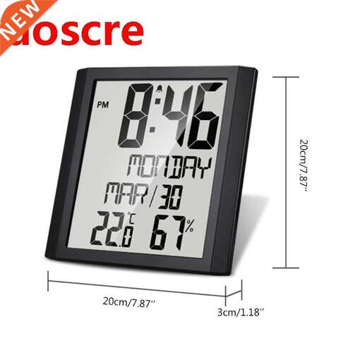 Digital Day Clock Extra Large Indoor Thermometer Hygrometer