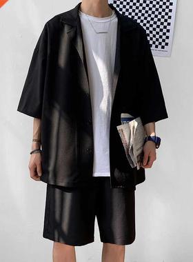 Korean Style Men's Set Sut Jacket and Shorts Sold Thn Sh