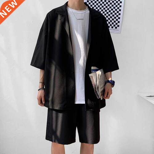 Korean Style Men's Set Sut Jacket and Shorts Sold Thn Sh