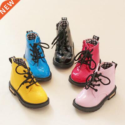 NEW Girls Leather Boots Boys Shoes Spring Autumn PU Leather