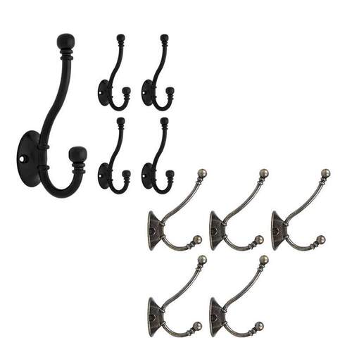 5 Pieces Wall Mounted Coat Hook Roe Hooks Cloth Hanger Rust