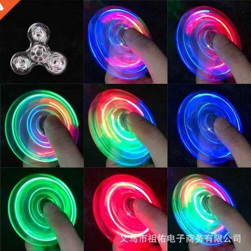 Crystal Luminous LED light Fidget Spinner Hand Top Spinners