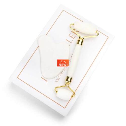 Face Massage Jade Roller White Natural Stone Crystal Slimmer